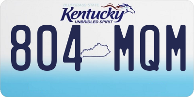 KY license plate 804MQM