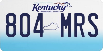 KY license plate 804MRS