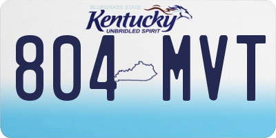 KY license plate 804MVT
