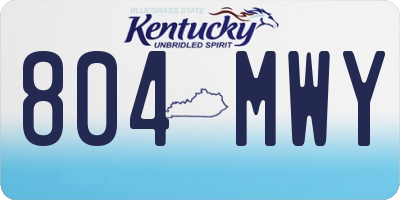 KY license plate 804MWY