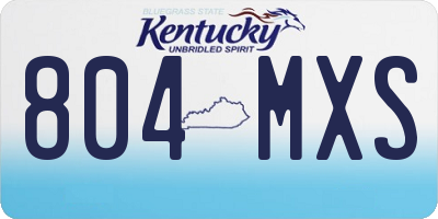 KY license plate 804MXS