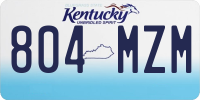 KY license plate 804MZM