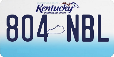 KY license plate 804NBL