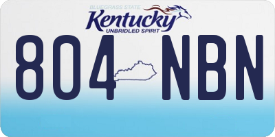 KY license plate 804NBN