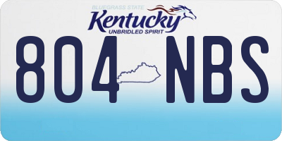 KY license plate 804NBS