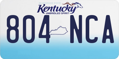 KY license plate 804NCA
