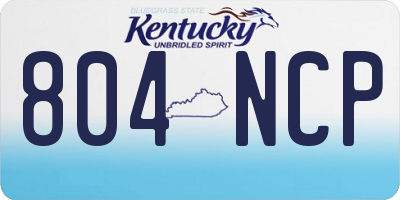 KY license plate 804NCP