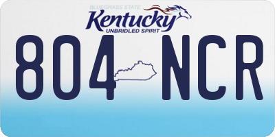 KY license plate 804NCR