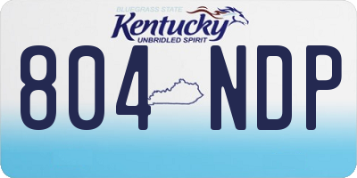 KY license plate 804NDP