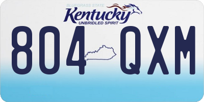 KY license plate 804QXM