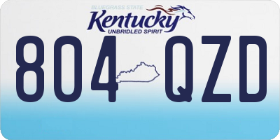 KY license plate 804QZD