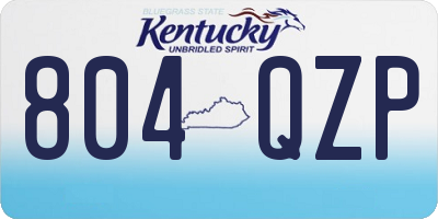 KY license plate 804QZP