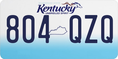 KY license plate 804QZQ