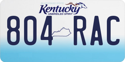 KY license plate 804RAC