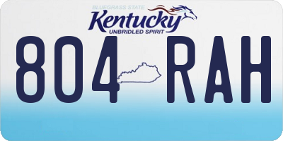 KY license plate 804RAH