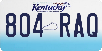 KY license plate 804RAQ