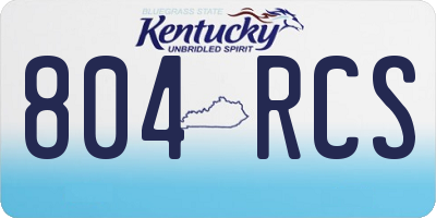 KY license plate 804RCS