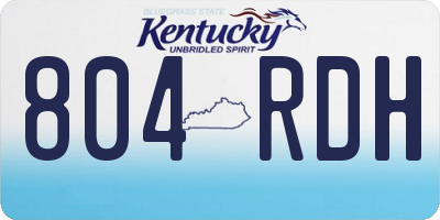 KY license plate 804RDH