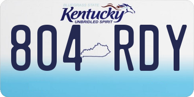 KY license plate 804RDY