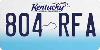 KY license plate 804RFA