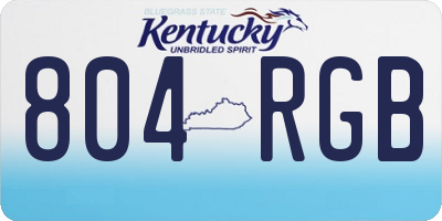 KY license plate 804RGB