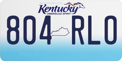 KY license plate 804RLO