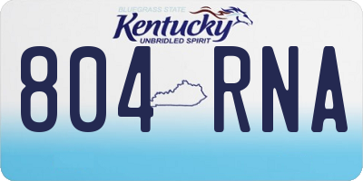 KY license plate 804RNA