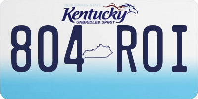KY license plate 804ROI