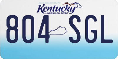 KY license plate 804SGL