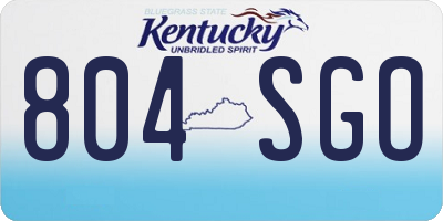 KY license plate 804SGO