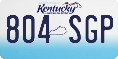 KY license plate 804SGP