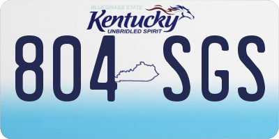 KY license plate 804SGS