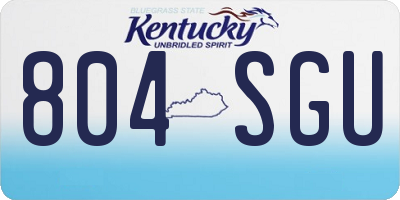 KY license plate 804SGU