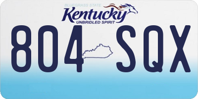 KY license plate 804SQX