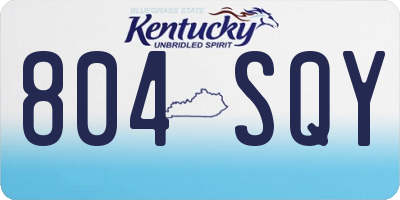 KY license plate 804SQY