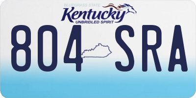 KY license plate 804SRA