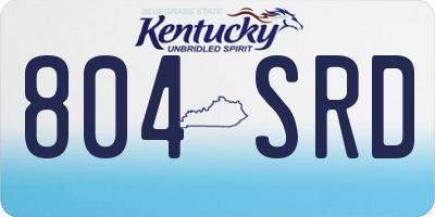 KY license plate 804SRD