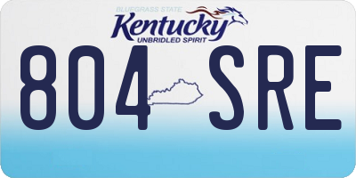 KY license plate 804SRE