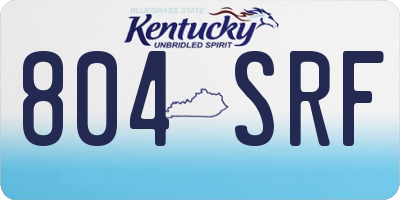KY license plate 804SRF