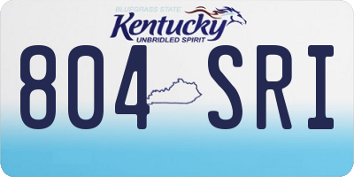 KY license plate 804SRI
