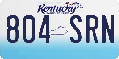 KY license plate 804SRN