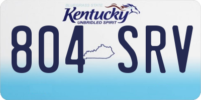 KY license plate 804SRV