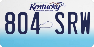 KY license plate 804SRW