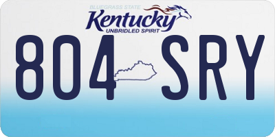 KY license plate 804SRY