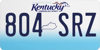 KY license plate 804SRZ
