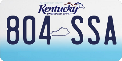 KY license plate 804SSA