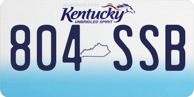 KY license plate 804SSB