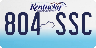 KY license plate 804SSC