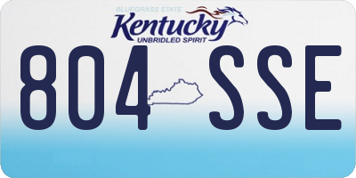 KY license plate 804SSE