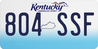 KY license plate 804SSF